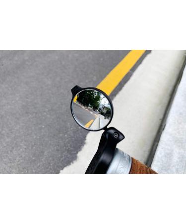 THE BEAM  CORKY Urban Bike Mirror  Folding Rear-view Handlebar Mirror  Convex Lens with 360-degree Rotation Black