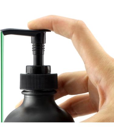Black Coated 8-Ounce Glass Pump Bottles (4-Pack) for Lotions, Liquid Soap, Aromatherapy - Cornucopia Brands - Buy Online on GoSupps.com