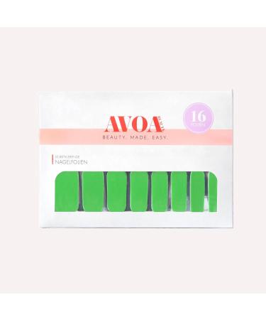 Avoa Beauty Nail Film - Shake Your Moneymaker | Long-Lasting Green Monochrome Self-Adhesive Nail Wraps - 16 Pack - Buy Online on GoSupps.com
