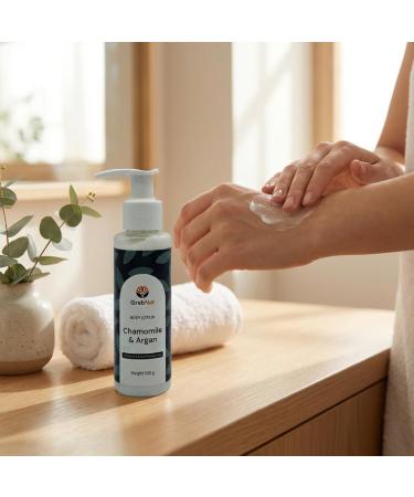 GrabNat Chamomile & Argan Body Lotion for Dry Skin 100g/3.5oz - All-Natural Sulfate/Paraben-Free Moisturizer for Women & Men Deep Hydration & Velvety Softness - Buy Online on GoSupps.com