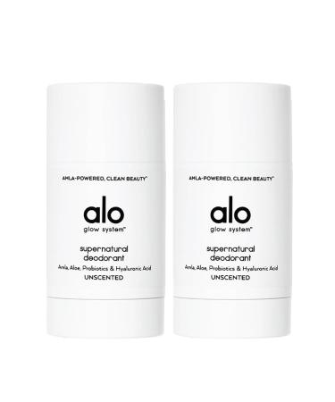 Alo Supernatural Deodorant - Unscented - Long-Lasting Skin-Saving Soothing Deodorant - Aluminum & Baking Soda-Free - 1.7 Oz (2 Pack) Unscented 2 Pack