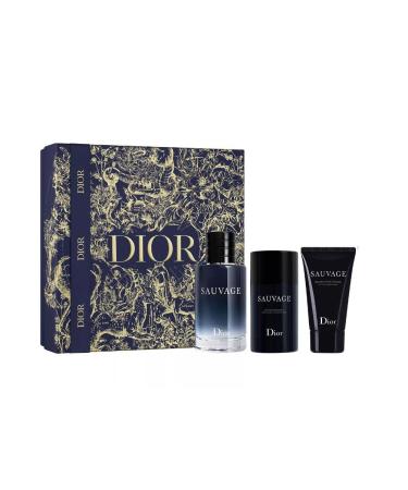 Christian Dior Sauvage For Men 3 Piece Set (3.4 Ounce Eau De Toilette Spray + 1.7 Ounce After Shave Balm + 2.6 Ounce Deodorant Stick) - Buy Online on GoSupps.com