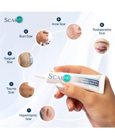 ScarMD Medical Grade Silicone Scar Treatment Gel (15g) for Surgical Scars, C-Section, Cuts, Burns - 0.52oz - Buy Online on GoSupps.com