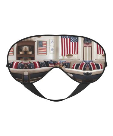 American Flag and Baseball Soft Sleep Eye Mask Female Breathable Eye Patch Perfect for Travel and Relaxation