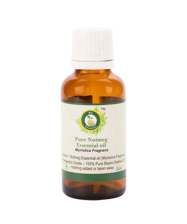 R V Essential Pure Nutmeg Essential Oil 100ml (3.38oz)- Myristica Fragrans (100% Pure and Natural Steam Distilled)