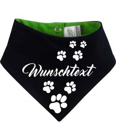 Both-sided multicolor dogs turning cloth (FB: navy lime) (size.1- HU 27-30 cm) with your desired text size 1- neck circumference 27- 30 cm navy lime