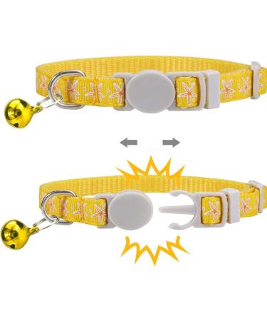 Tagme Personalized Cat Collar - Adjustable Safety Neck Band with Name & Phone 2-Pack Yellow (18-28 cm) - Perfect for Cats - Buy Online on GoSupps.com