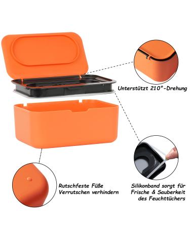 Buy Refillable Wet Wipes Box for Baby & Adults - Keep Cloths Fresh with Easy Single-Hand Operation - Orange Color - Buy Online on GoSupps.com
