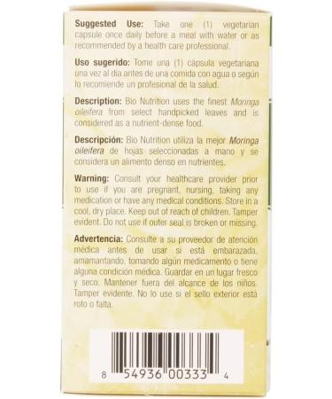 Bio Nutrition Moringa 5000mg 90 Ct - Premium Quality Superfood Supplement - Buy Online on GoSupps.com