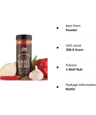BBQ Moments Steak Seasoning Beef Rub Barbecue Dry Rub For Beef Steak Jerky Brisket BBQ Seasonings And Spices For Grilling 300g (10.58 Oz) 2-Beef Rub - Buy Online on GoSupps.com
