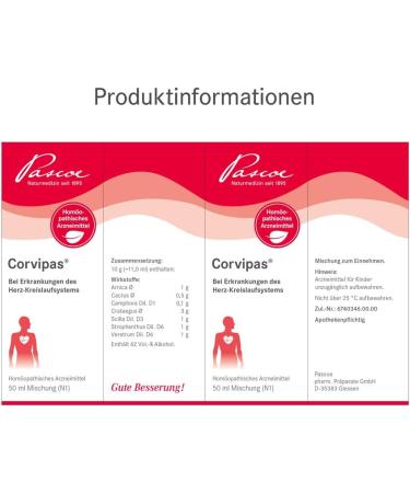 Corvipas Drops for Cardiovascular Health | 7 Medicinal Plants - Hawthorn Arnica Strophanthus | 50 ml - International Shipping - Buy Online on GoSupps.com