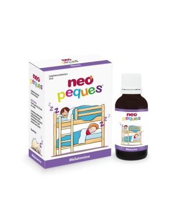 NEO PEQUES - M latonine - Compl ment Alimentaire base de M latonine pour Enfants en Gouttes - Aide Am liorer le Sommeil - 30 ml