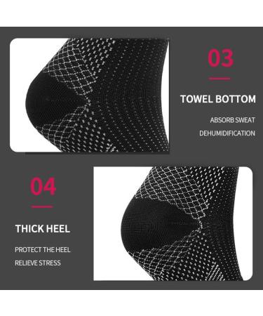 Qkepcy Ankle Compression Stockings for Men & Women | Supportive Orthopedic Neuropathic Socks | Black X4 - Buy Online on GoSupps.com