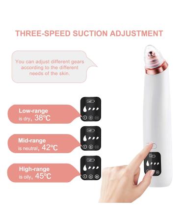 Blackhead Remover Pore Vacuum Cleaner Electric Acne Extractor Kit | LED Display, USB Rechargeable, All Skin Types | Gold - Buy Online on GoSupps.com