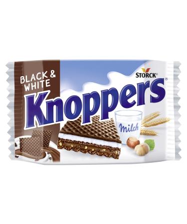 Buy Knoppers Black and White - 24 x 25g Waffle Cuts with Dark Cocoa & Nougat Cream - International Shipping Available - Buy Online on GoSupps.com