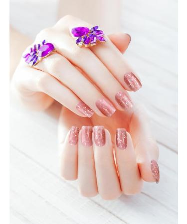 EBANKU 20pcs Nail Wraps Self Adhesive Gel Nail Stickers Nail Gel Polish Strips Full Wraps Nail Polish Stickers Cured Gel Nail Strips with Nail File and Stick (Pixie Dust) - Buy Online on GoSupps.com