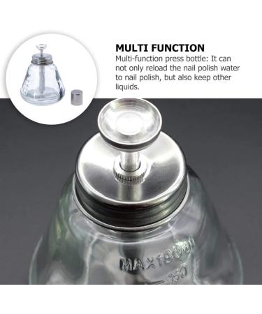 iplusmile 180ML Push Down Pump Dispenser Glass Bottle Lockable Pump Dispenser Bottle Push Down Manicure for Nail Polish Makeup Remover - Buy Online on GoSupps.com