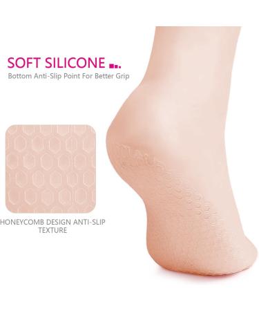 Silicone Moisturizing Gel Heel Socks - Anti-Slip Spa Socks for Dry Cracked Feet - Skin Care Men's Women's Soft Long Moisturizing Socks - Non Slip Dots - SEBS Material with Vitamin - Skin L (40-44) - Buy Online on GoSupps.com