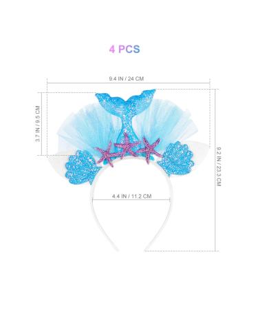 Mermaid Headband with Sequins - Pack of 4 Birthday Party Hair Accessories | Cute Ears Design - Buy Online on GoSupps.com