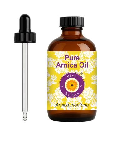 d ve herbes Arnica Oil (Arnica Montana) with Glass Dropper | Infused | Pure | Non-Sticky | Lightweight | For Facial Care | Men & Women | 120ml (4 oz)