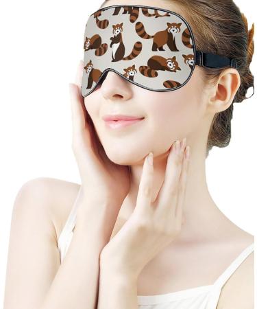 Cute Red Panda Sleep Mask - Adjustable Blindfold for Sleeping and Travel - Buy Online on GoSupps.com