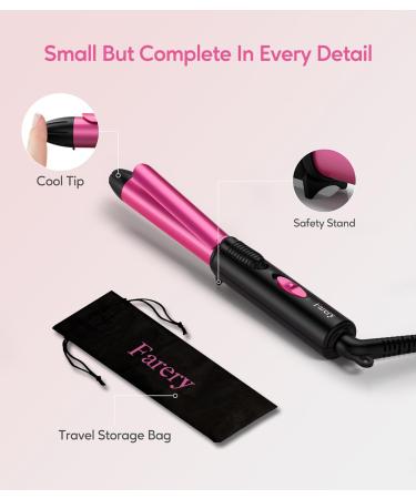 Mini 3/4 Inch Ceramic Curling Iron for Short Hair - Dual Voltage, Infused with Keratin & Argan Oil, Travel Size with Storage Bag - Buy Online on GoSupps.com