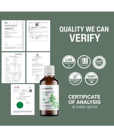 Aromavita 100% Pure Undiluted Organic Greek Oregano Oil - Extra Strength Non-GMO Carvacrol Extract - 1.7 Fl Oz - Buy Online on GoSupps.com
