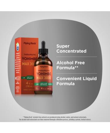 Piping Rock Yohimbe Bark Extract Liquid 4 Oz | Alcohol Free Non-GMO Gluten Free Supplement for Men & Women - Vegan Friendly - Buy Online on GoSupps.com