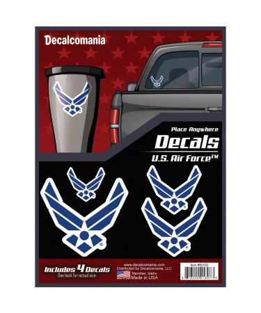 Officially Licensed US Air Force Decals - 4 Piece Air Force Sticker for Truck or Car Windows, Phones, Tablets & Laptops  Large Military Decals 1.75 to 4 Inches  Car Decals Military Collection Air Force (4-pc)