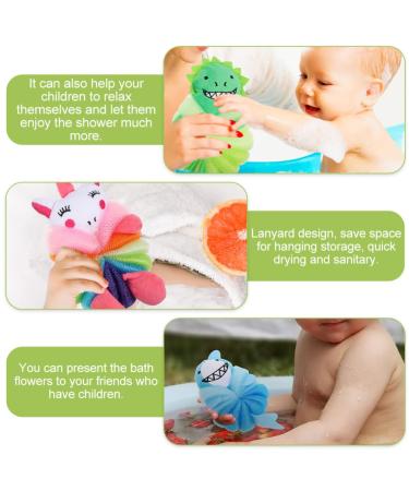 Beaupretty Kids Bath Loofah Sponge Set - Animal Cartoon Bath Balls for Children - Spa Puff Scrubber for Gentle Body Cleanse - Buy Online on GoSupps.com