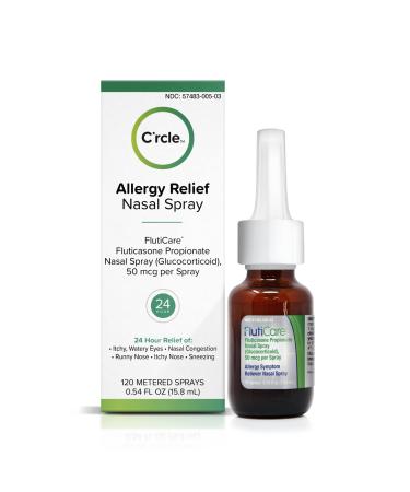 FlutiCare 120 metered nasal sprays (1 pack), Fluticasone Propionate 50mcg, Relief During Allergy Season from Pollen, Dust, Dander, Both Indoor and Outdoor allergens - 1 month supply 0.53 Fl Oz (Pack of 1)