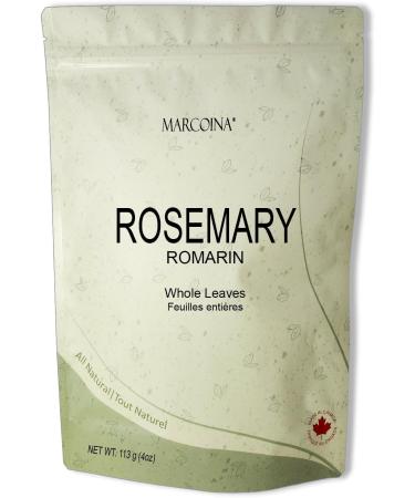 Pure Rosemary Leaves Herbal Loose Tea by Marcoina - Whole Leaves 113g in Resealable bag Caffeine-Free from France - Perfect for Hot Brews and Spices - Known as Salvia Rosmarinus. - 4oz. Rosemary Whole Leaves 113-g. / 4-oz. - Buy Online on GoSupps.com