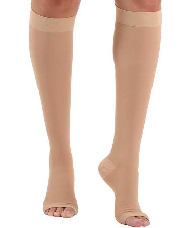 Famkit 23-32mmHg Open Toe Compression Socks for Varicose Veins - Large - Nylon + Spandex - International Shipping Available - Buy Online on GoSupps.com