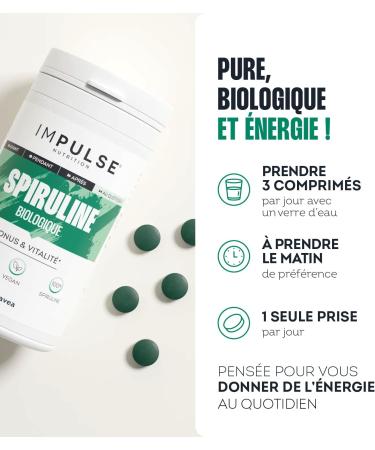 Spiruline bio - 100% pure - Energie Fer & Antioxydant - Phycocyanine Puissante - Compl ment alimentaire R cup ration & Vitalit - Vegan - 90 comprim s - Buy Online on GoSupps.com