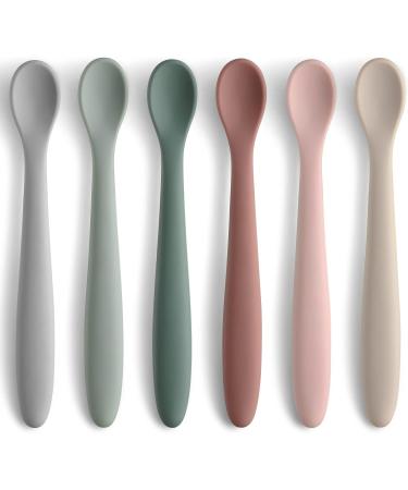 Netany Silicone Feeding Spoons for First Stage Baby and Infant Soft-Tip Easy on Gums Dishwasher & Boil-proof