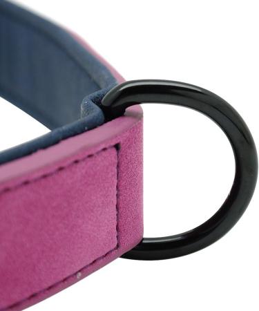 Didog Custom Leather Dog Collar with Engraved Name Tag - Soft Padded Purple for Small & Medium Dogs (XL 40-50 cm) - Buy Online on GoSupps.com