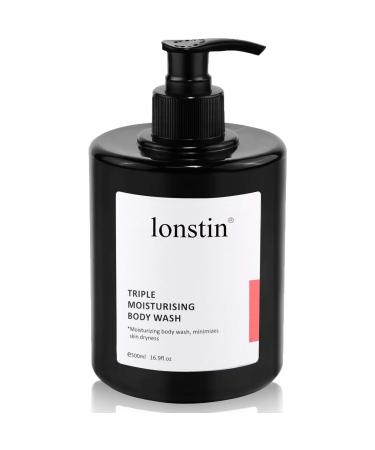lonstin Body Wash with Pump Moisturizing Body Wash for Dry Skin Natural Nourishers for Instantly Soft Skin and Lasting Nourishment Deep Moisture Cleanser Effectively Washes away Bacteria  16.9 Fl Oz