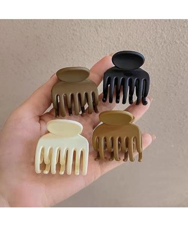 Small Matte 7 Color Hair Clips for Women Girls Kids - 1.6 Inch Mini Claw Clips for Thin Thick Hair - Non-slip Cute Double Rows Design - Square Jaw Clips with Gift Box - Buy Online on GoSupps.com