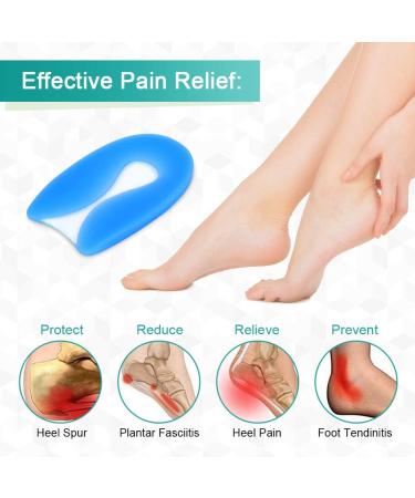 Gel Heel Pillows & Silicone Heel Caps for Pain Relief | Orthopedic Cushions for Heel Spur & Plantar Fasciitis - Unisex Large - Buy Online on GoSupps.com