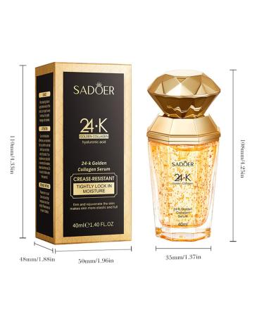 24K Golden Collagen Hyaluronic Acid Facial Serum Lotion Lightweight Hydrating Nourishing Moisturizer Smoothing & Firming Skin Anti-Aging Boosts Collagen & Elasticity Face Essence Serum - Buy Online on GoSupps.com