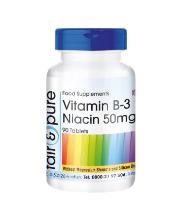 Vitamin B3 Niacin 50mg nicotinamide vegan without magnesium stearate 90 niacin tablets