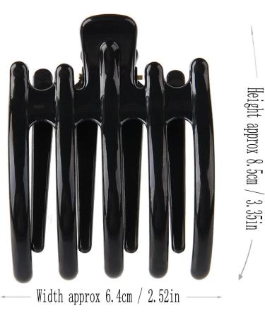 2 Pcs Women Simple Exquisite Large Claw Hair Clips Plastic Hair Claw Clamps Issuing Card Hairpin for Thick Hair (Black and Brown) - Buy Online on GoSupps.com