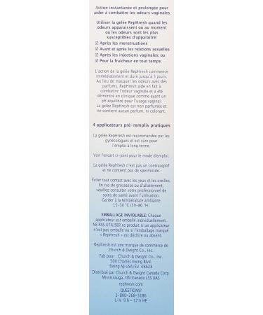 RepHresh Odour Eliminating Vaginal Gel 12 Days of Freshness 4 Pre-Filled Applicators - Buy Online on GoSupps.com