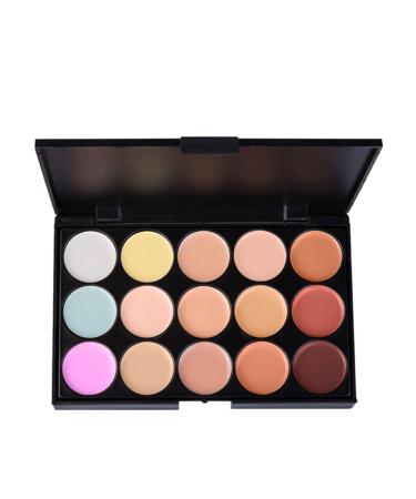 15 Colors Hydrating Cream Concealer Palette, Pure Vie Long Lasting Full Coverage Correcting Concealer Palette Foundation Camouflage Makeup Contour Kit for Conceals Corrects Dark Circles Acne Blemish#1