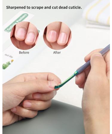 FVION Stainless Steel Cuticle Pusher & Nail Cleaner - Dual Tool for UV Gel Polish Removal - Multi-colored-2 - Buy Online on GoSupps.com