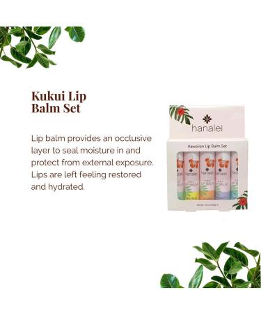 Hanalei Natural Kukui Oil Lip Balm Variety Pack - Moisturizing Beeswax Lip Balm for Dry Lips - 5 Tropical Scents Included - Buy Online on GoSupps.com