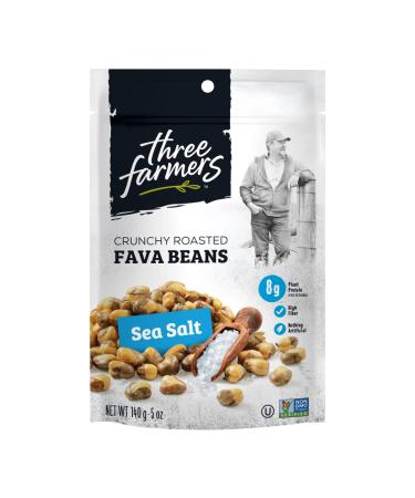 Three Farmers – Roasted Fava Beans 3-Pack | Sea Salt | 3 Pack – 140g | Gluten-Free | Vegan | Kosher | Plant Protein | High Fibre | Low Fat | Non-GMO Certified Salted