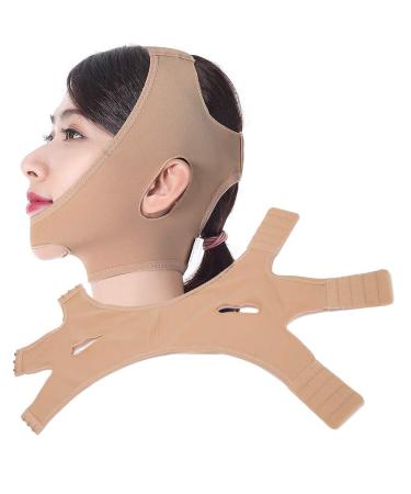 Slimming belt for face breathable slimming units for face V-shaped facial tightening for lifting anti-fold belts (skin color) (XS-M)