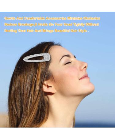 Glittering Rhinestone Hair Clips - 2PCS Silver Barrettes for Women & Girls | Hair Pins & Accessories - Buy Online on GoSupps.com