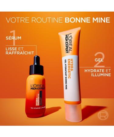 L'Or al Paris Men Expert - Gel Hydratant - Hydratation 24H et Aspect Bonne Mine - L g rement Teint - Concentr en Vitamine C - Usage Quotidien - Hydra Energetic - 40 ml - Buy Online on GoSupps.com
